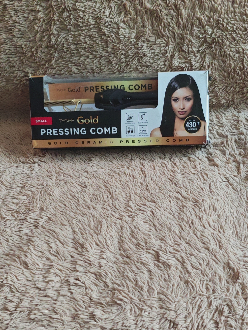 Tyche Gold & Black Ceramic Pressing Comb